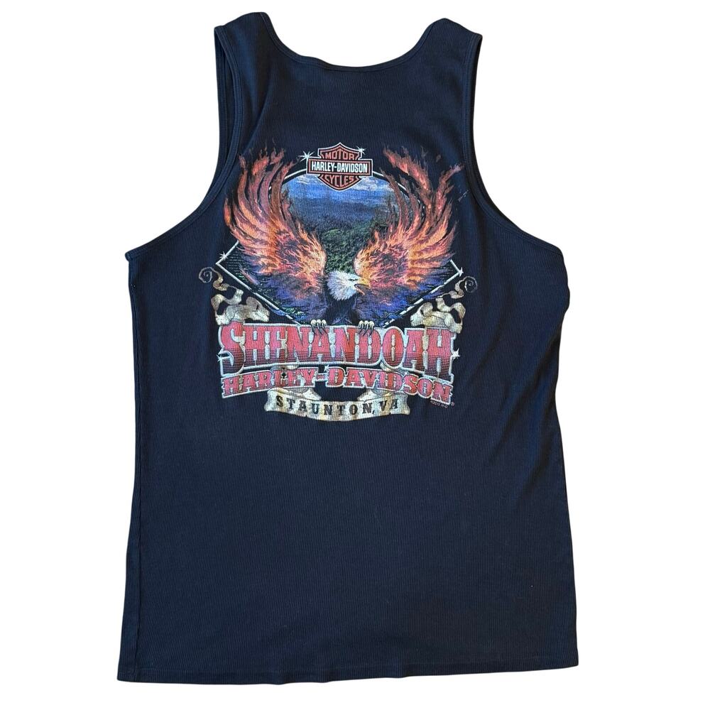 Harley-Davidson Motorcycle Tank 2012 Flaming Eagle Shenandoah Black Unisex XL